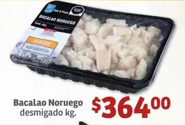 Oferta de Bacalao Noruego desmigado por $364 en Soriana Híper