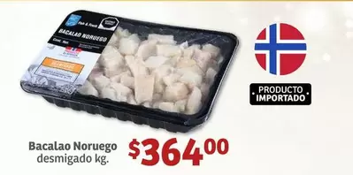 Oferta de Bacalao Noruego Desmigado por $364 en Soriana Híper