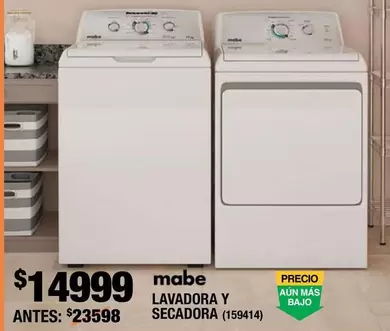 Oferta de Mabe - Lavadora Y Secadora por $14999 en The Home Depot