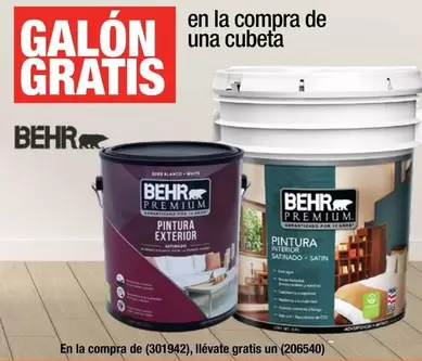 Oferta de Behr - En La Compra De Una Cubeta en The Home Depot