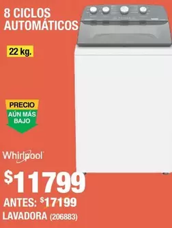 Oferta de Whirlpool - Lavadora por $11799 en The Home Depot