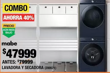 Oferta de Mabe - Lavadora Y Secadora por $47999 en The Home Depot