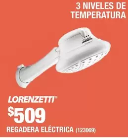 Oferta de Lorenzetti - Regadera Eléctrica por $509 en The Home Depot