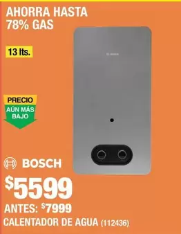 Oferta de Bosch - Calentador De Agua por $5599 en The Home Depot