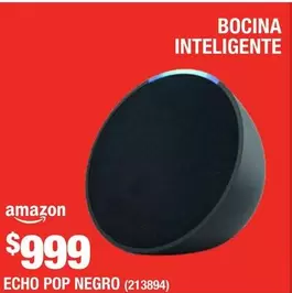 Oferta de Amazon - Echo Pop Negro por $999 en The Home Depot