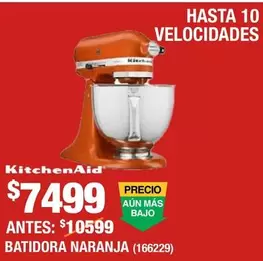 Oferta de KitchenAid - Batidora Naranja por $7499 en The Home Depot