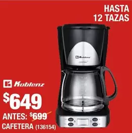 Oferta de Koblenz - Cafetera por $649 en The Home Depot