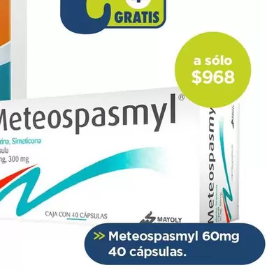 Oferta de Meteospasmyl 60Mg 40 Cápsulas por $968 en Farmacia San Pablo