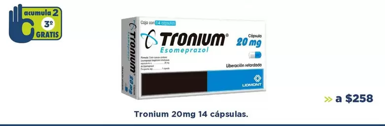 Oferta de Liomont - Tronium 20mg 14 Cápsulas por $258 en Farmacia San Pablo