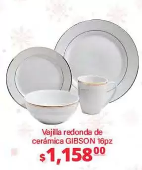 Oferta de Gibson - Vajilla Redonda De Cerámica por $1158 en La Comer