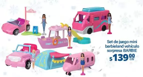 Oferta de Barbie - Set De Juego Mini land Véhiculo Sorpresa por $139 en La Comer