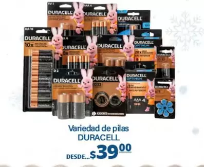 Oferta de Duracell - Variedad De Pilas por $39 en La Comer