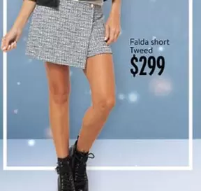 Oferta de Falda Short Tweed por $299 en Walmart