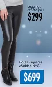 Oferta de NYC - Leggings Efecto Piel por $299 en Walmart