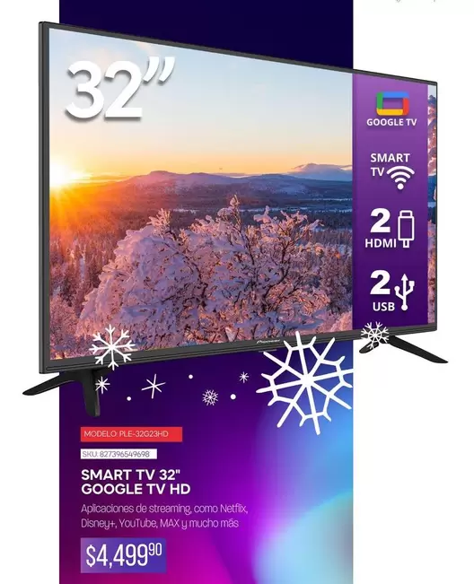 Oferta de Google - Smart Tv 32"  Tv Hd por $4499 en Del Sol