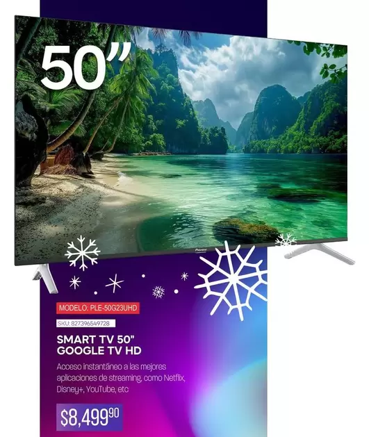 Oferta de Modelo - Smart Tv 50" Google Tv Hd por $8499.99 en Del Sol