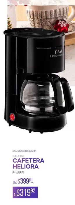 Oferta de T-fal - Cafetera Heliora por $399 en Del Sol