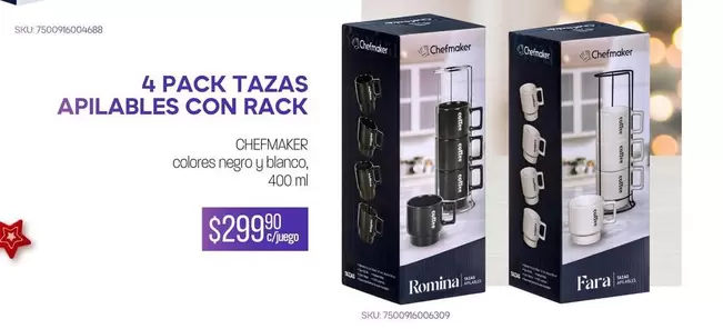 Oferta de Pack Tazas Apilables Con Rack por $299.99 en Del Sol