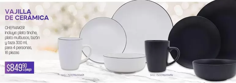 Oferta de Vajilla De Ceramica por $849.95 en Del Sol