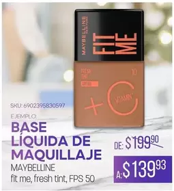 Oferta de Maybelline - Base Liquida De Maquillaje por $139.93 en Woolworth