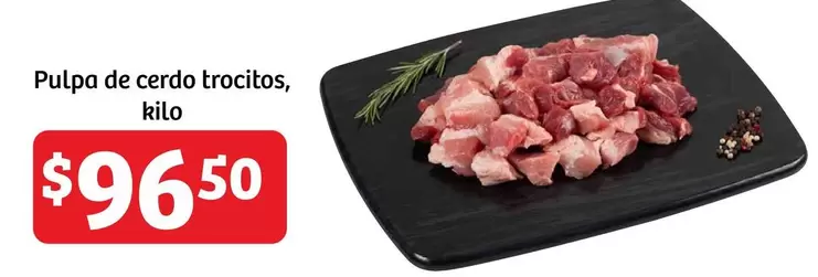 Oferta de Pulpa De Cerdo Trocitos por $96.5 en Soriana Híper