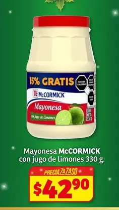 Oferta de McCormick - Mayonesa Con Jugo De Limones por $42.9 en Soriana Híper