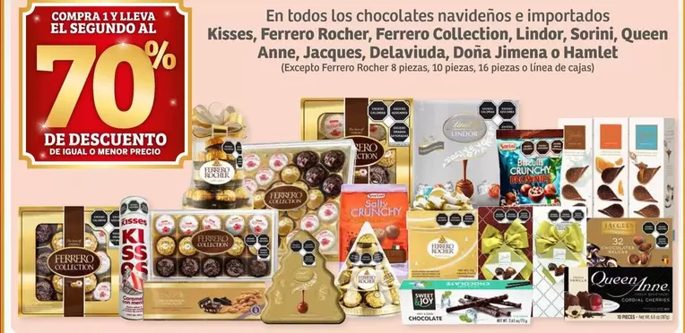 Oferta de Ferrero Rocher - En Todos Los Chocolates Navidenos E Importados, , Ferrero Collection, Lindor, Queen en Soriana Híper