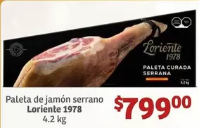 Oferta de Serrano - Paleta De Jamón por $799 en Soriana Híper