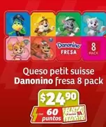 Oferta de Danonino - Queso Petit Suisse  Fresa 8 Pack por $24.9 en Soriana Híper