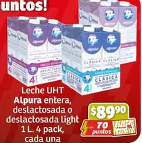 Oferta de Alpura - Leche Uht por $89.9 en Soriana Híper