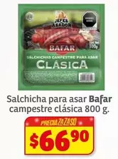 Oferta de Bafar - Salchicha Para Asar Campestre Clásica por $66.9 en Soriana Híper