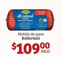 Oferta de Natural - Molida de pavo Butterball por $109 en Soriana Híper