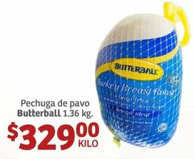 Oferta de Butterball - Pechuga De Pavo por $329 en Soriana Híper