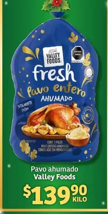 Oferta de Fresh - Pavo Ahumado Valley Foods por $139.9 en Soriana Híper