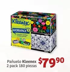 Oferta de Kleenex - Pañuelo  2 Pack 180 Piezas por $79.9 en Soriana Híper