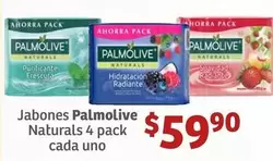 Oferta de Palmolive - Jabones Naturals 4 Pack Cada Uno por $59.9 en Soriana Híper