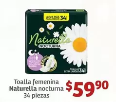 Oferta de Naturella - Toalla Femenina Nocturna 34 Piezas por $59.9 en Soriana Híper