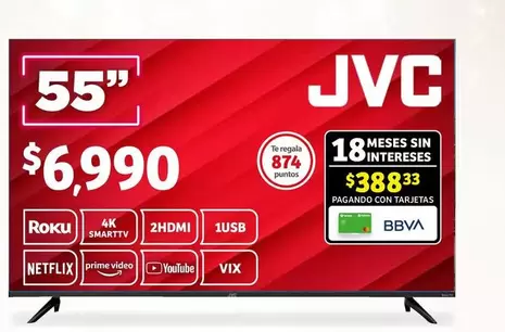 Oferta de JVC - Smartt 2hdmi 1 Usb por $388.33 en Soriana Híper