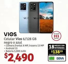 Oferta de Vios - Celular  6/128 Gb Negro O Azul por $2490 en Soriana Híper