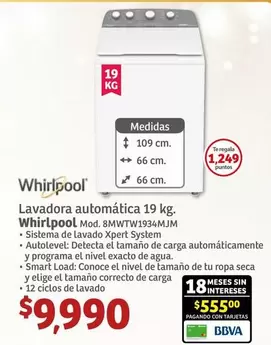 Oferta de Whirlpool - Lavadora Automatica por $9990 en Soriana Híper