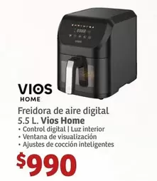 Oferta de Vios - Freidora De Aire Digital 5.5 L.  Home por $990 en Soriana Híper