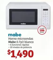 Oferta de Mabe - Horno Microondas por $1490 en Soriana Híper