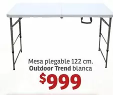 Oferta de Mesa Plegable 122 Cm. Outdoor Trend Blanca por $999 en Soriana Híper