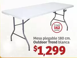 Oferta de Mesa Plegable 180 Cm. Outdoor Trend Blanca por $1299 en Soriana Híper