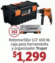 Oferta de Truper - Rotomartillo 1/2' 650 W, Caja Para Herramienta Y Organizador por $1299 en Soriana Híper