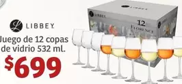 Oferta de Libbey -  Juego De 12 Copas De Vidrio por $699 en Soriana Híper