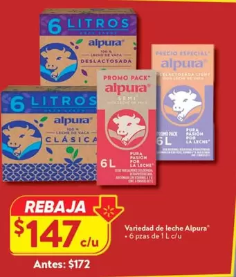 Oferta de Alpura - Variedad De Leche por $147 en Walmart