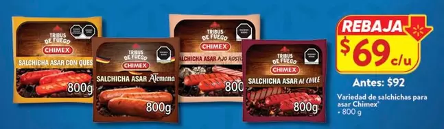 Oferta de Chimex - Salchicha Aca Animal por $69 en Walmart