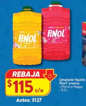 Oferta de Pinol - Limpiador Liquido por $115 en Walmart