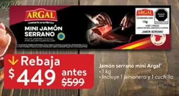 Oferta de Serrano - Jamón  Mini por $449 en Walmart